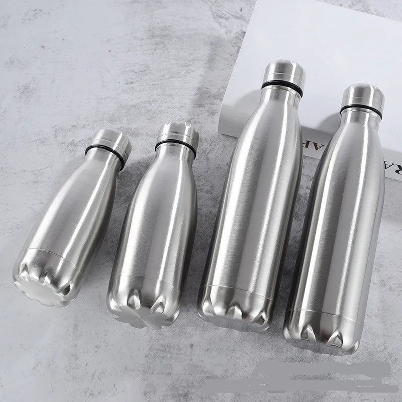 Stainless Steel Water Bottle 1 Liter Free Shipping Items, Drink Bottle for Sport Travel Cups, 500 750 1000ml Water Bottles