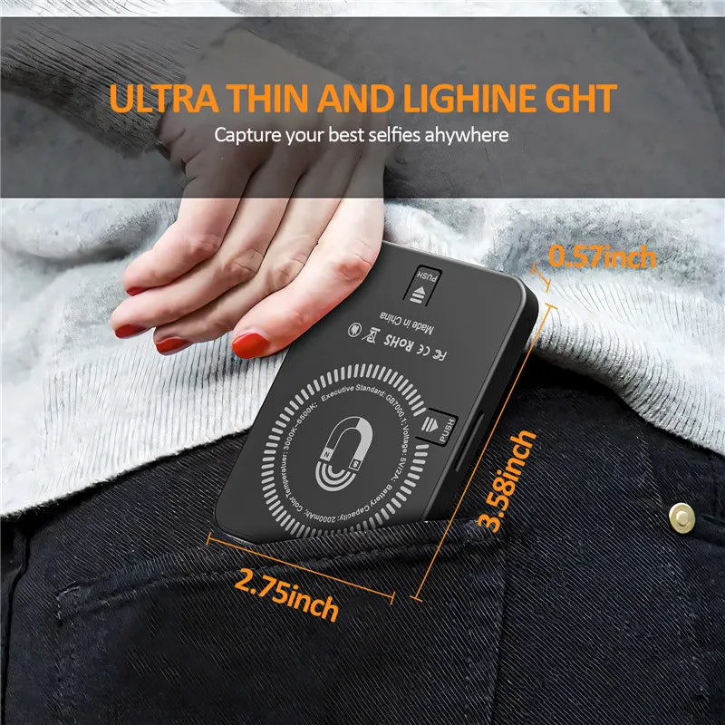 Mini Magnetic Phone Selfie Light For iPhone Magsafe Pocket Light for Tablet Laptop Computer Video TikTok YouTube Filming Makeup