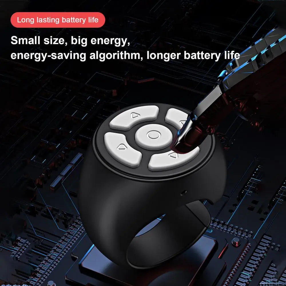 Finger Remote Control Scrolling Ring Tiktoks Remote Mobile Phone Video Remote Control Selfie Stick Camera Bluetoothcompatible 