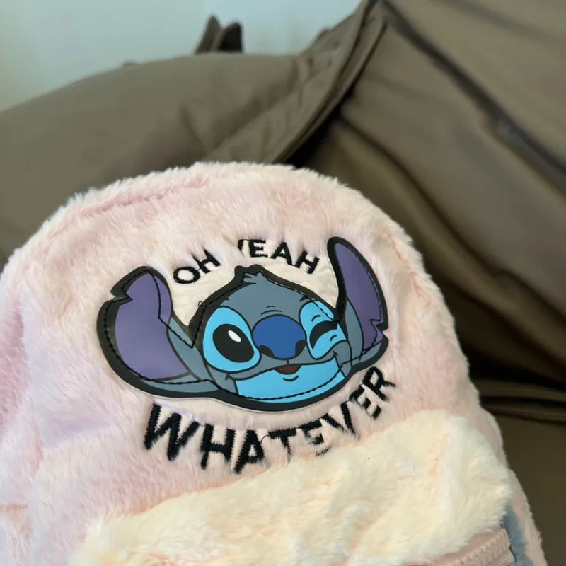 Disney New Cartoon Stitch Plush Children's School Bag Kindergarten Cute Fashion Color Blocking Backpack