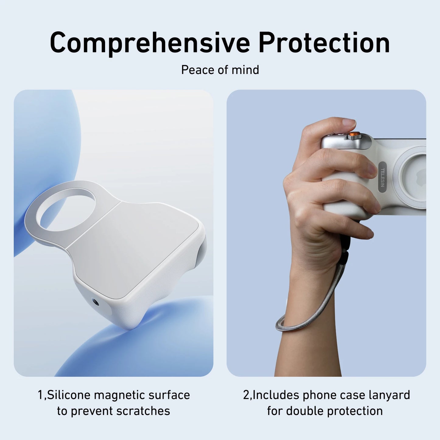 TELESIN Magnetic Phone Camera Shoot Hand Grip Phone Holder Shooting Aid Remote Control Handle for Iphone HUAWEI SAMSUNG Phone