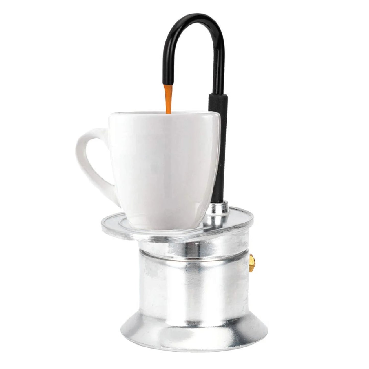 Single Tube Moka Pot 1 Cup 50ML Aluminum Alloy Spout Stovetop Italian Moka Coffee Maker for Outdoor Parties Travel