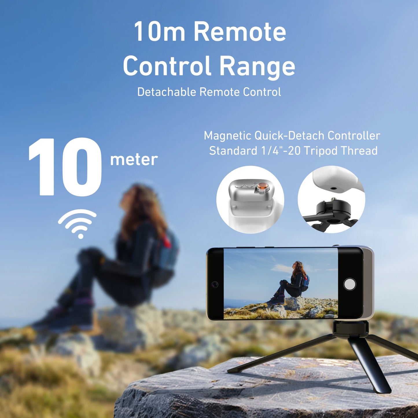 TELESIN Magnetic Phone Camera Shoot Hand Grip Phone Holder Shooting Aid Remote Control Handle for Iphone HUAWEI SAMSUNG Phone