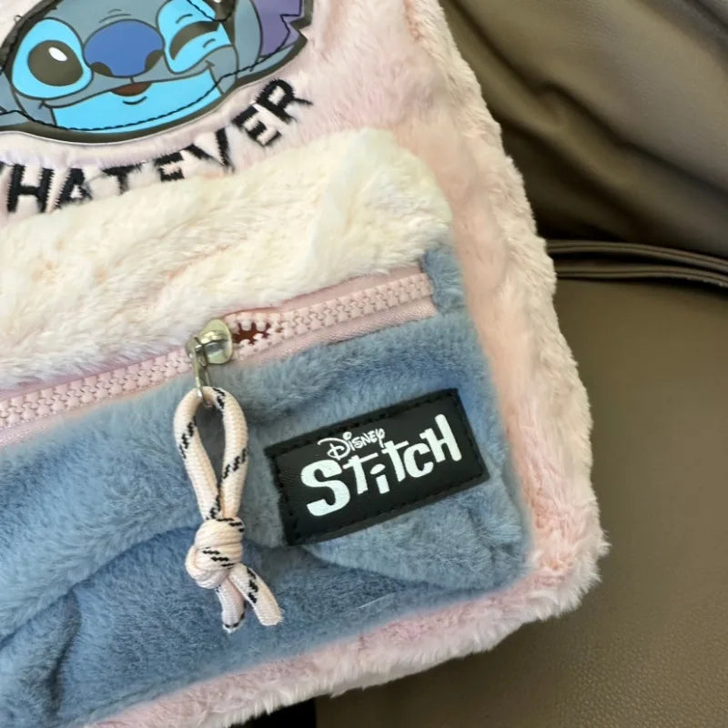 Disney New Cartoon Stitch Plush Children's School Bag Kindergarten Cute Fashion Color Blocking Backpack